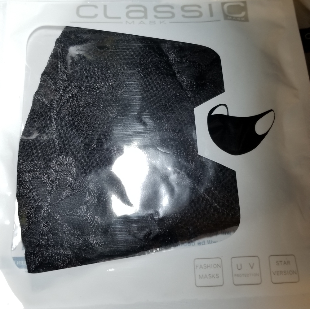 Black lace face mask for over regular mask